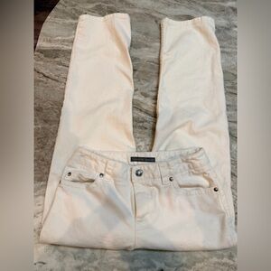 LOFT Petite 2P Straight Leg White Denim Jeans Women’s Stretch Mid Rise